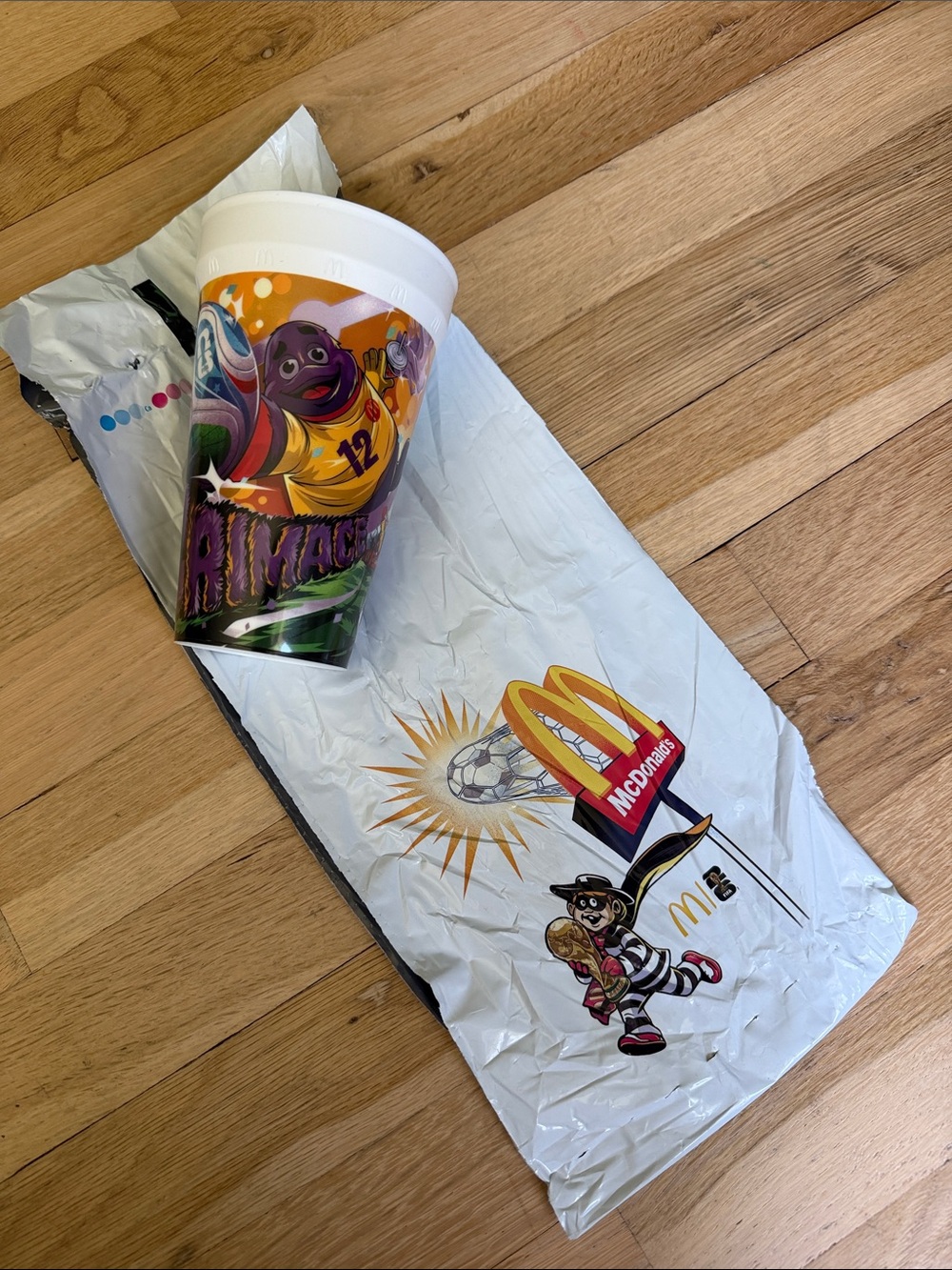 NWT FIFA World Cup Grimace McDonald's Soccer Promo Cup and Bag 🇺🇸